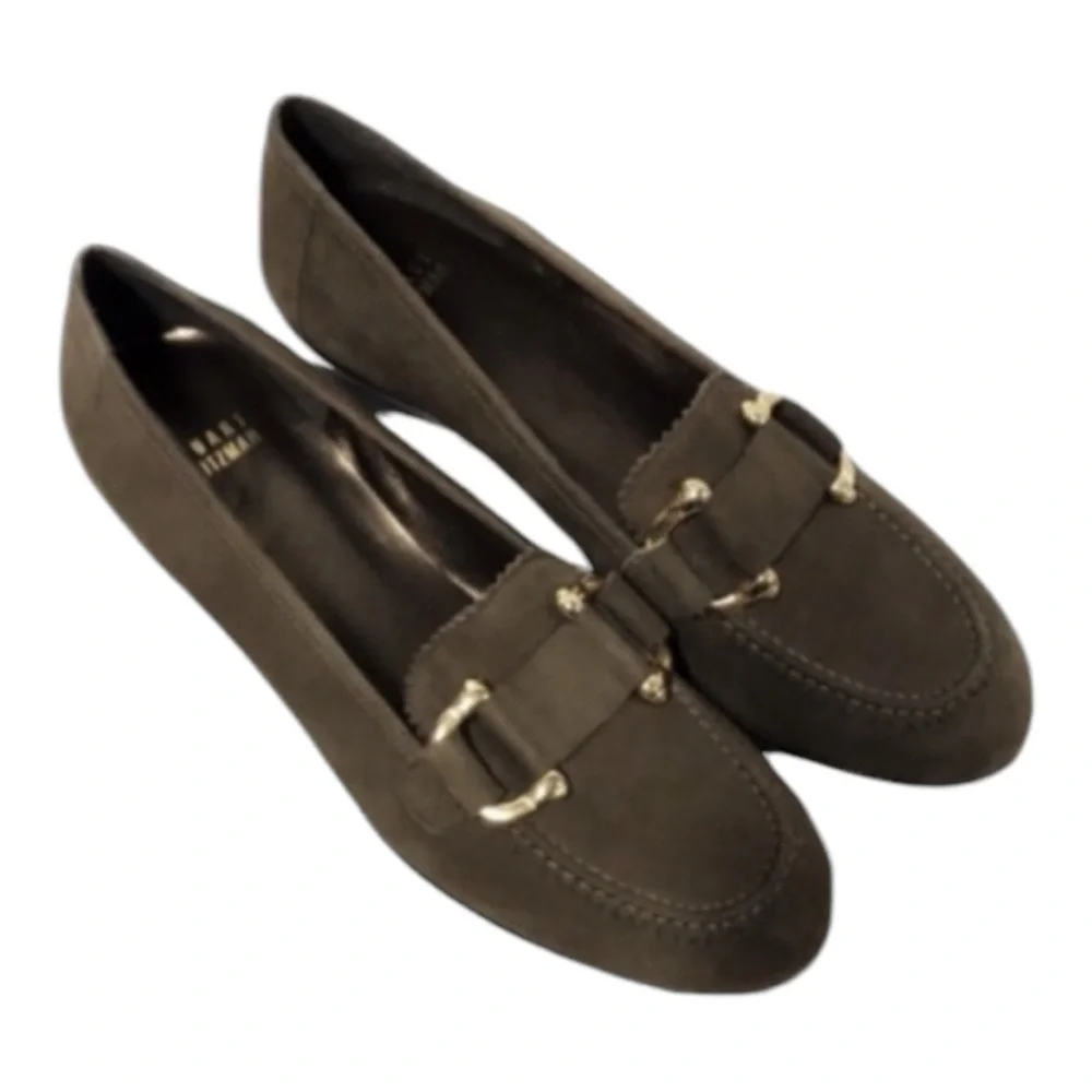 New! STUART WEITZMAN Suede Wedge Loafers